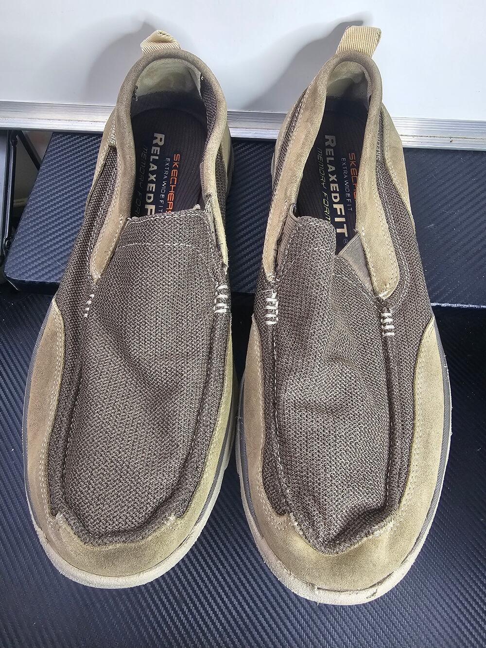 Skechers Relaxed Fit Loafers Mens 12 Extra Wide Brown 64365EWW Slip On Shoes